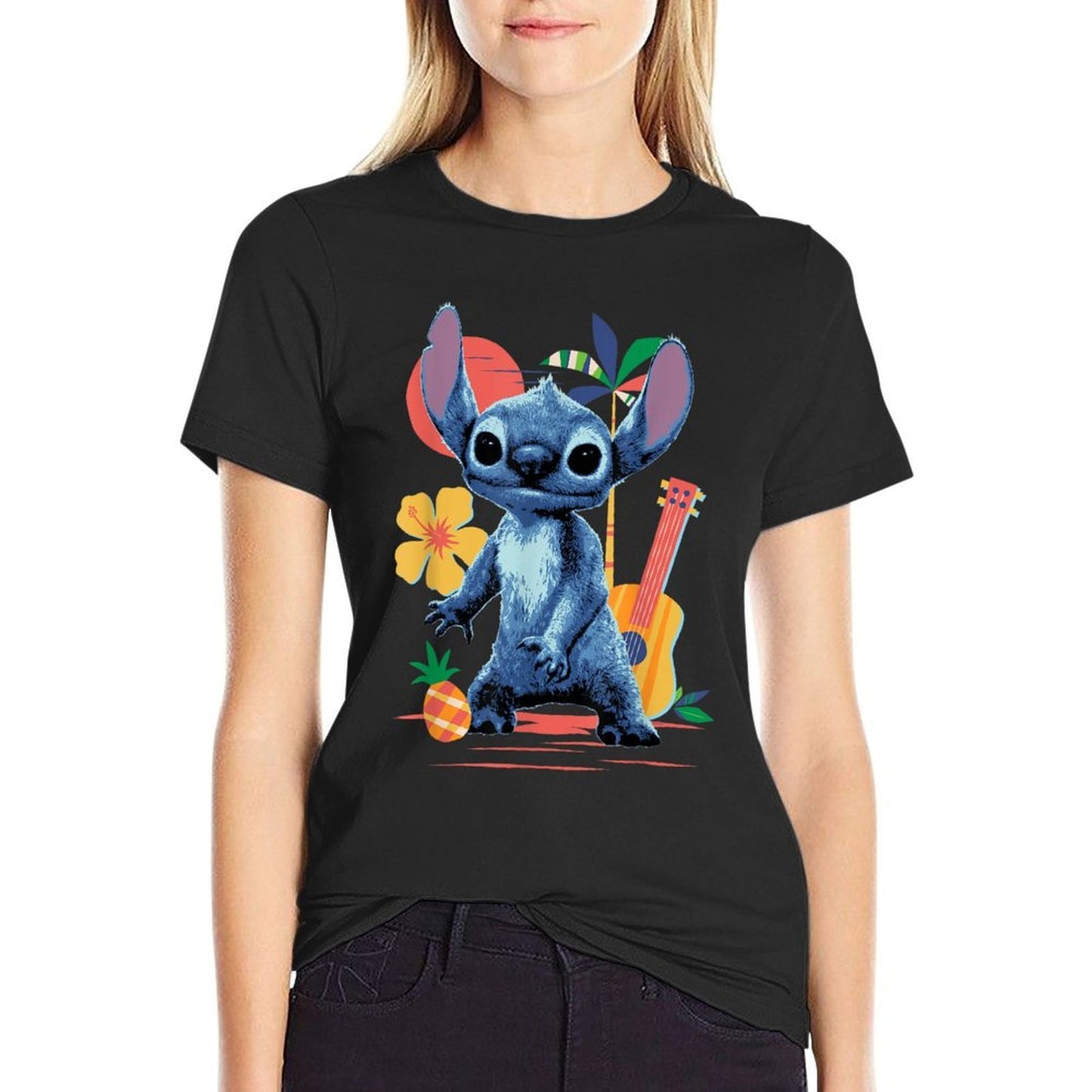 Disney Lilo & Stitch Live-Action Movie Musical Beach Fun Tagless Design T-Shirt