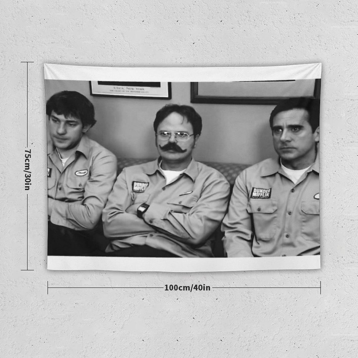 Jim, Dwight And Michael at Utica Tapestry