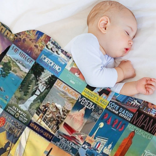 Art Deco Travel Throw Blanket