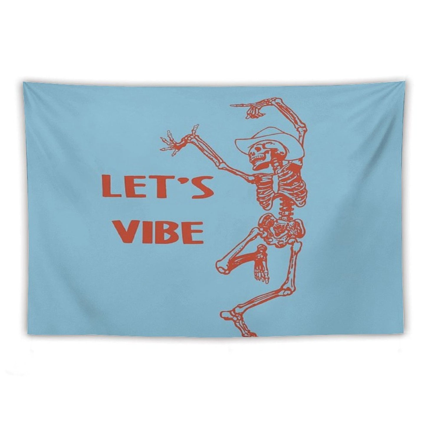 Let's Vibe Cowboy Skeleton Tapestry