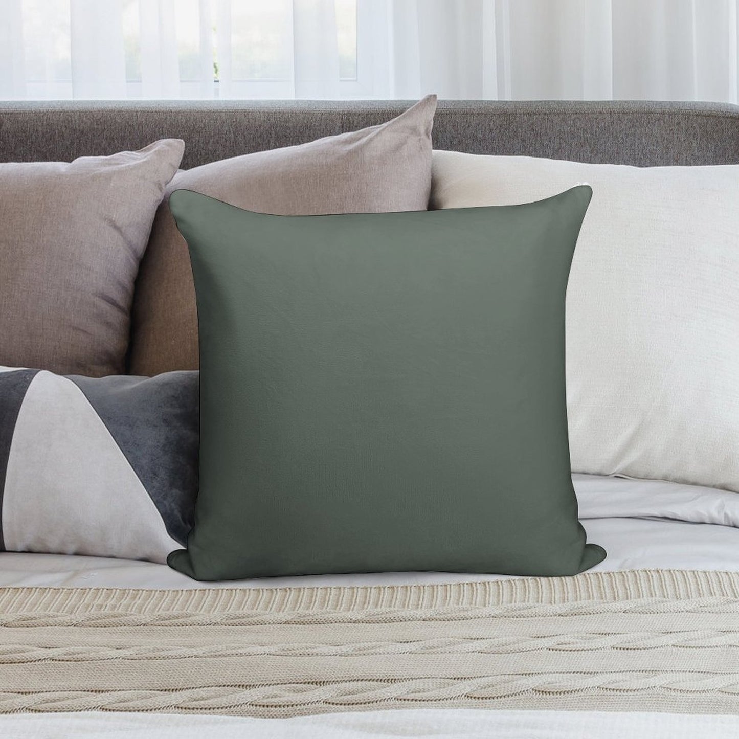 Green Smoke Paint Color Wall Farrow And Ball Soft Short Plush Fabric Throw Pillow