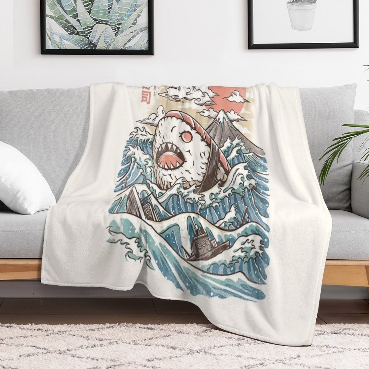 Sharkiri Sushi Throw Blanket