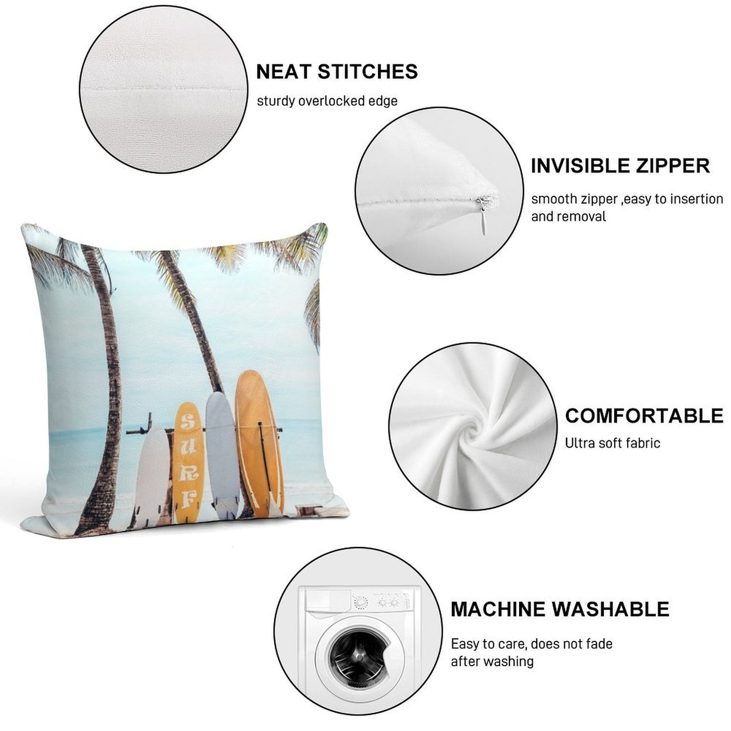 Choose Your Surfboard Soft Style Accent Throw Pillow