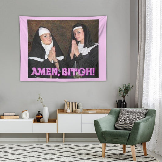 Paris Hilton And Nicole Richie Nuns Tapestry