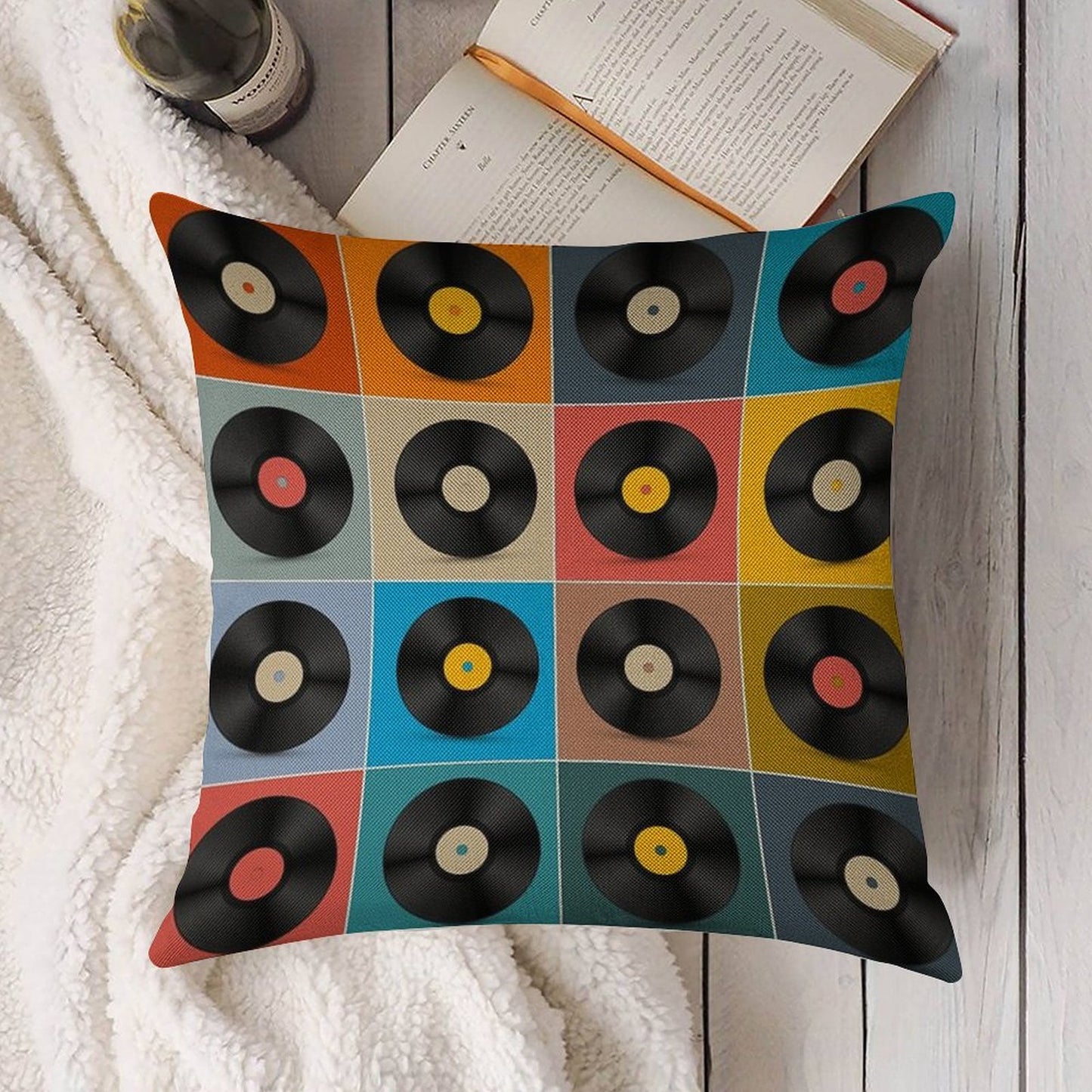 Album,Vinyl Record,Music Poster Linen Throw Pillow Cover