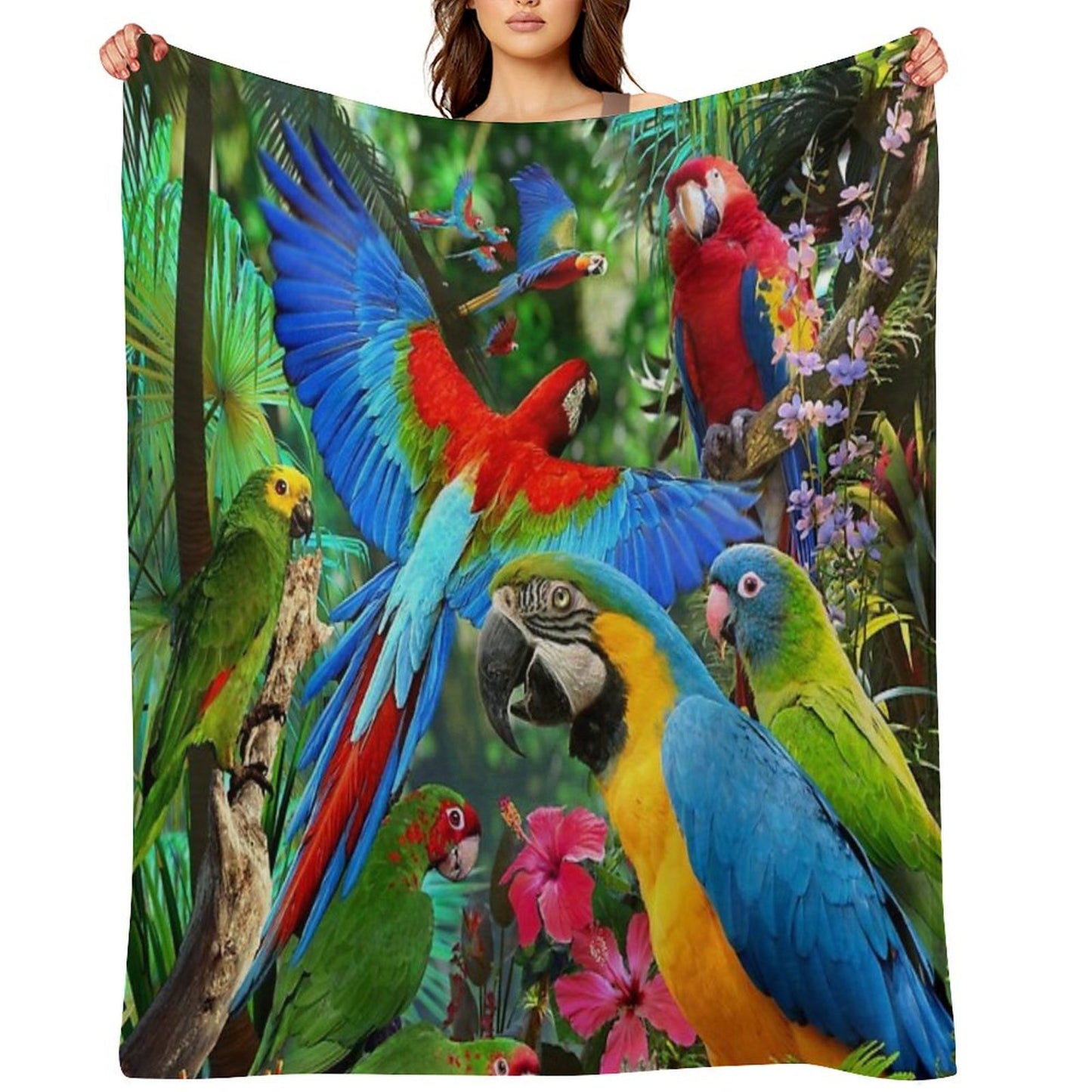 Parrots Throw Blanket
