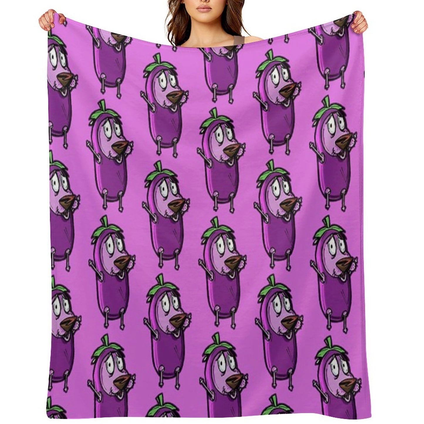 Courage The Cowardly Dog™ in The Great Eggplant Costume Throw Blanket
