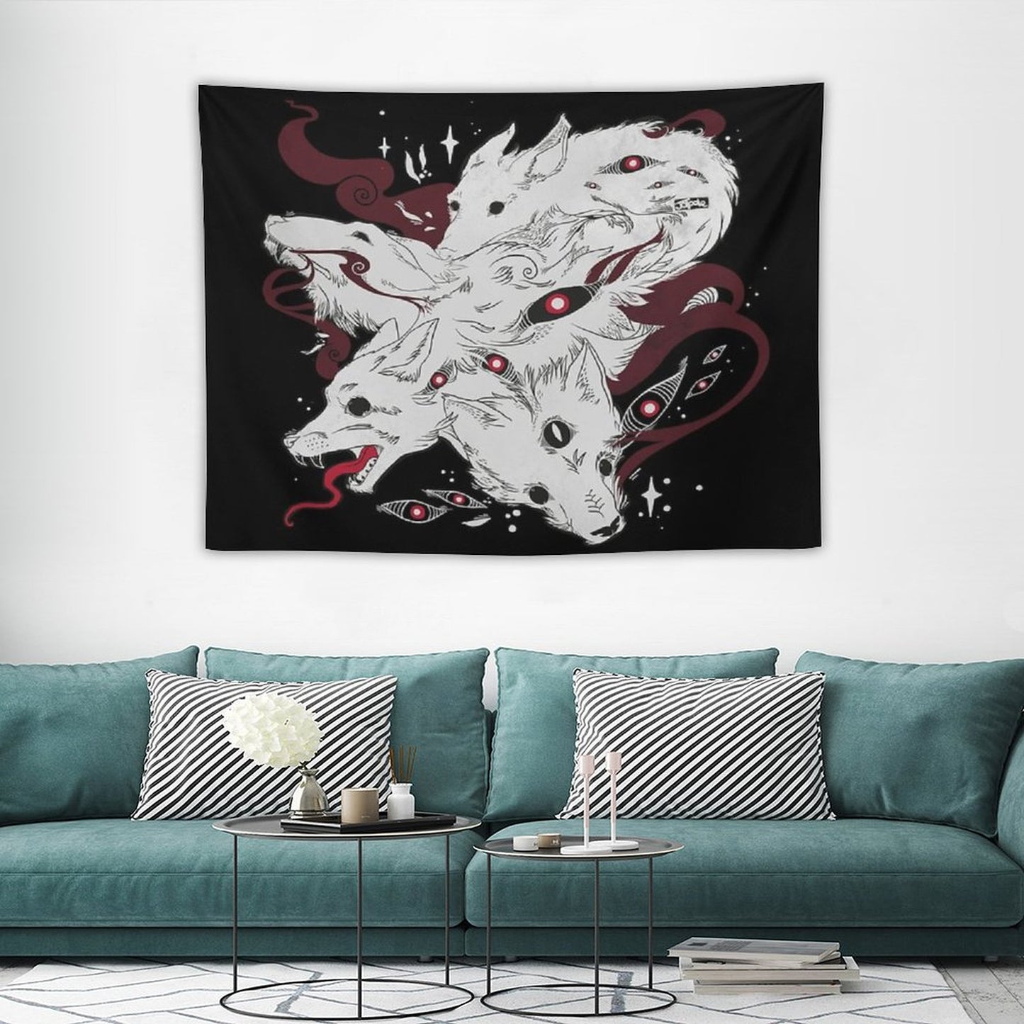Wild Wolves With Many Eyes Tapestry
