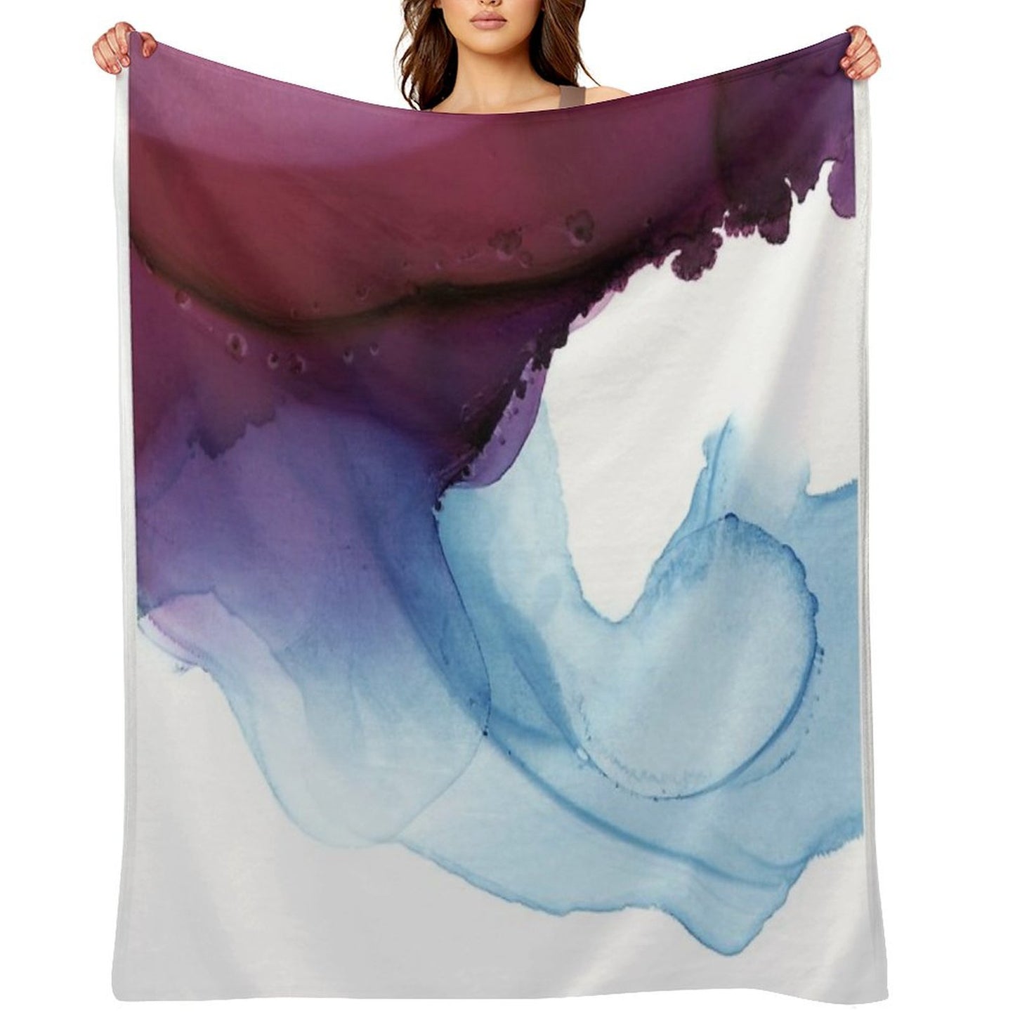 Shades of Purple, Abstract Fluid Artwork Throw Blanket