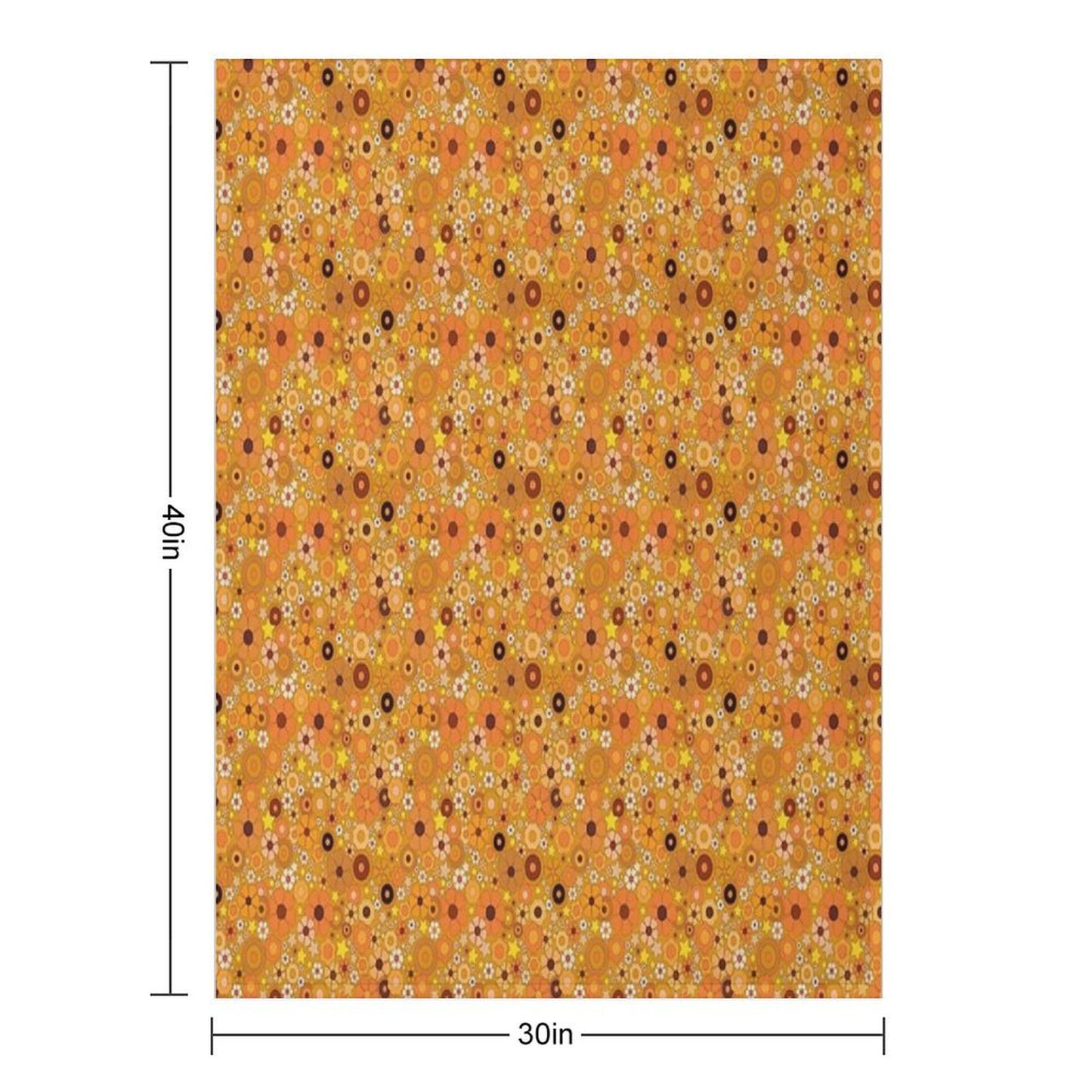 Hippie Flower Stars 60s 70s Throw Blanket