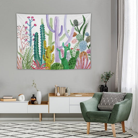 Watercolor Cacti Tapestry