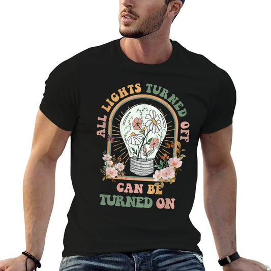 CoGlobal Retro The Light That Turns Off Can Be Turned Back On 2 Sided, Small T-Shirt