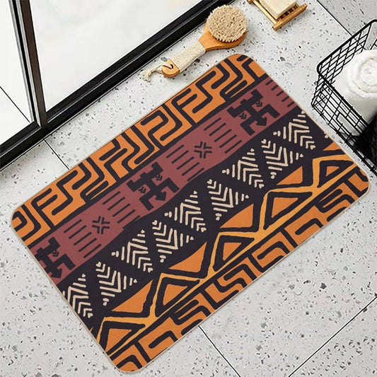 African Tribal Mudcloth Pattern Bath Mat