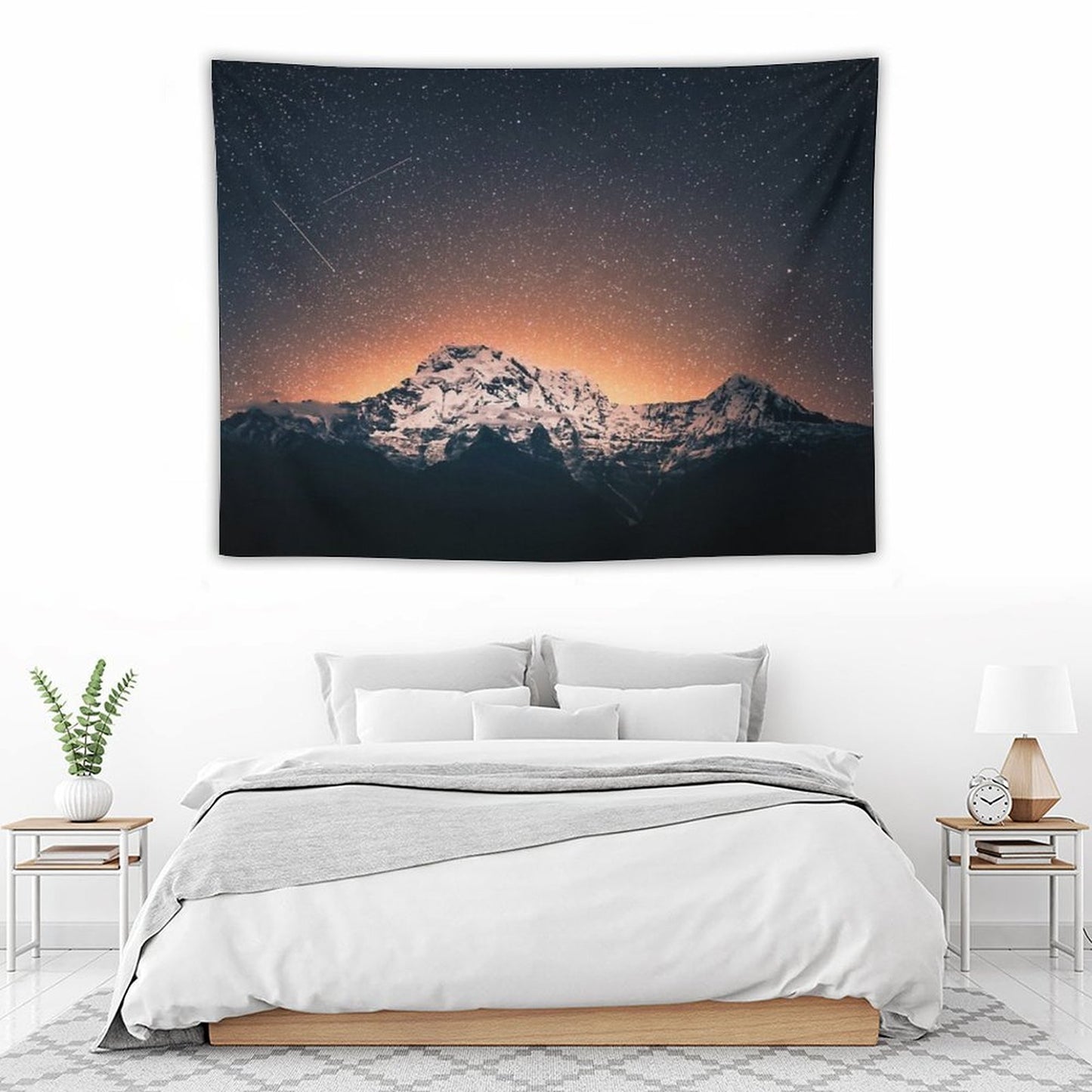 Star Mountain Milky Way Night Tapestry