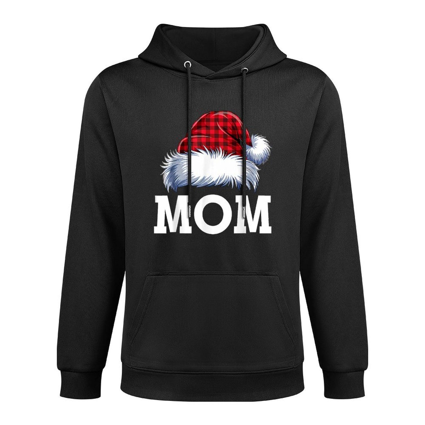 Mom Santa Red Plaid Christmas Family Matching Pajamas Xmas Versatile Streetwear Hoodie