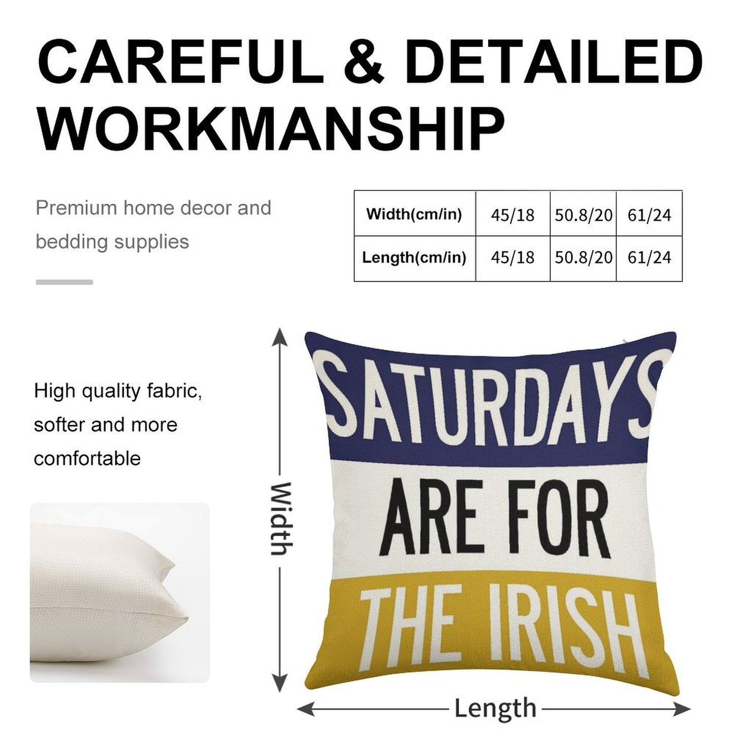 Saturdays Are for The Irish Linen Throw Pillow Cover