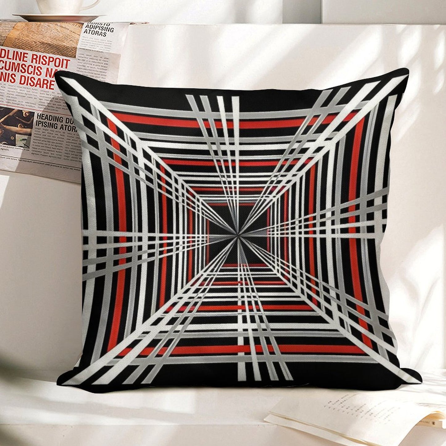 Tesla Plaid Badge Design 8K UHD Linen Throw Pillow Cover