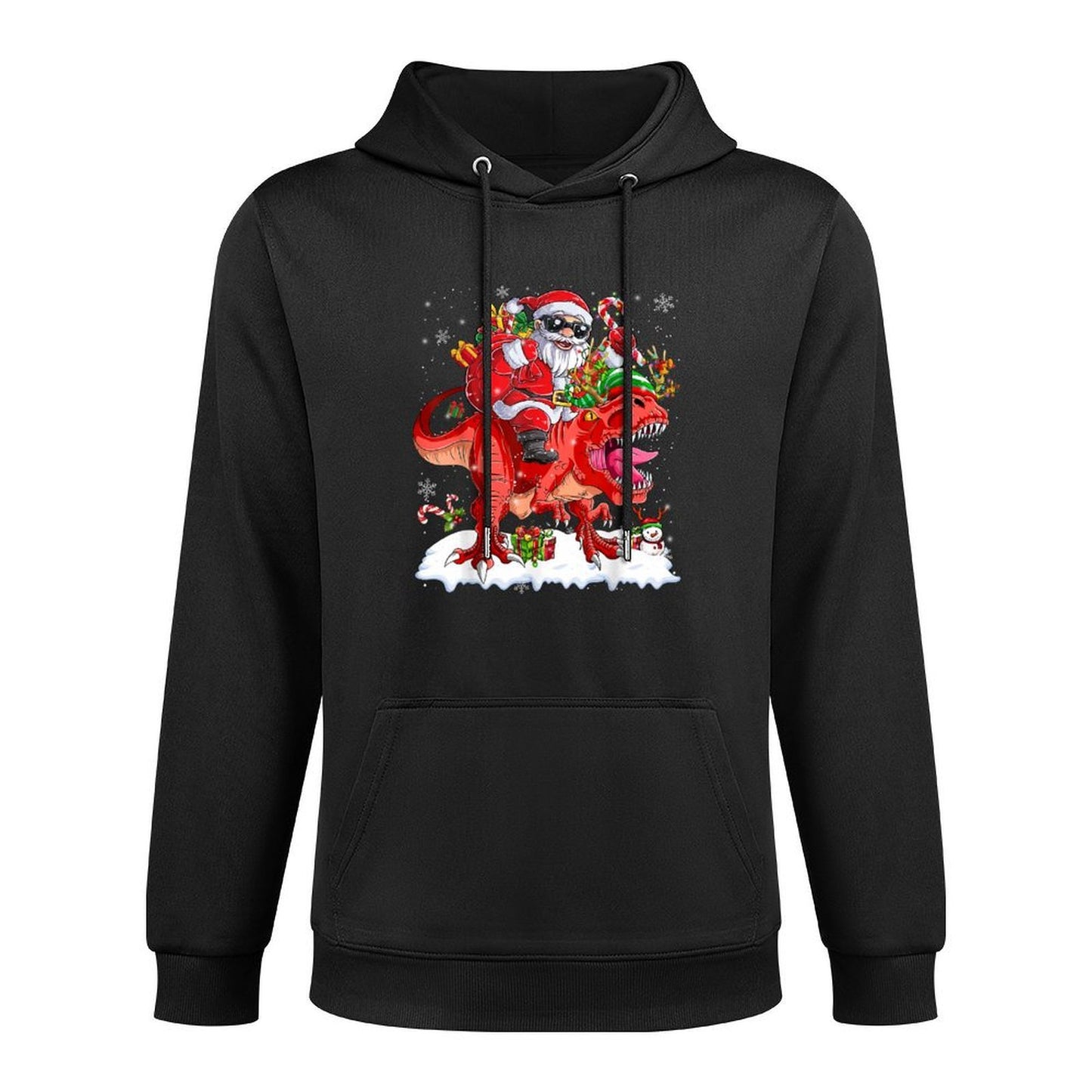Santa Riding Dinosaur T Rex Christmas Kids Boys Men Xmas Casual Wear Hoodie