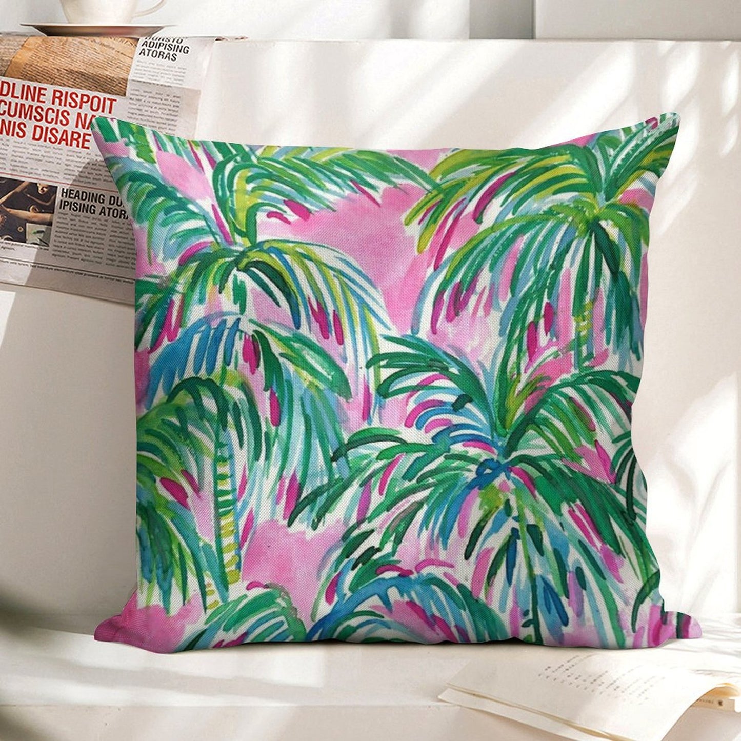 Coconut Pulitzer Three Linen Throw Pillow Cover