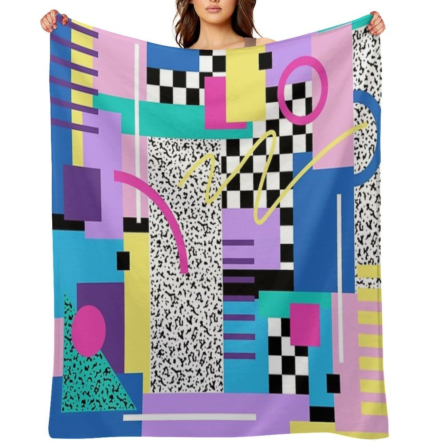 Memphis Pattern 110 - Retro 90s 80s Throw Blanket