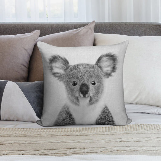 Baby Koala - Black & White Soft Gift Ready Throw Pillow