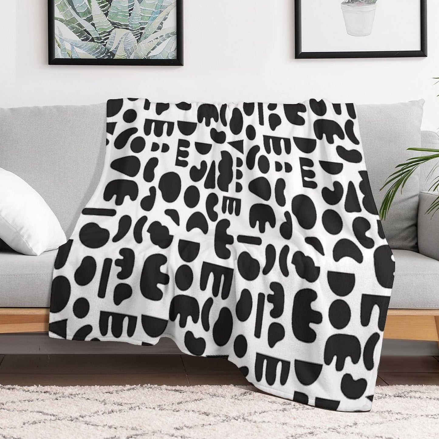 Black And White - Abstract Pattern Dance Throw Blanket