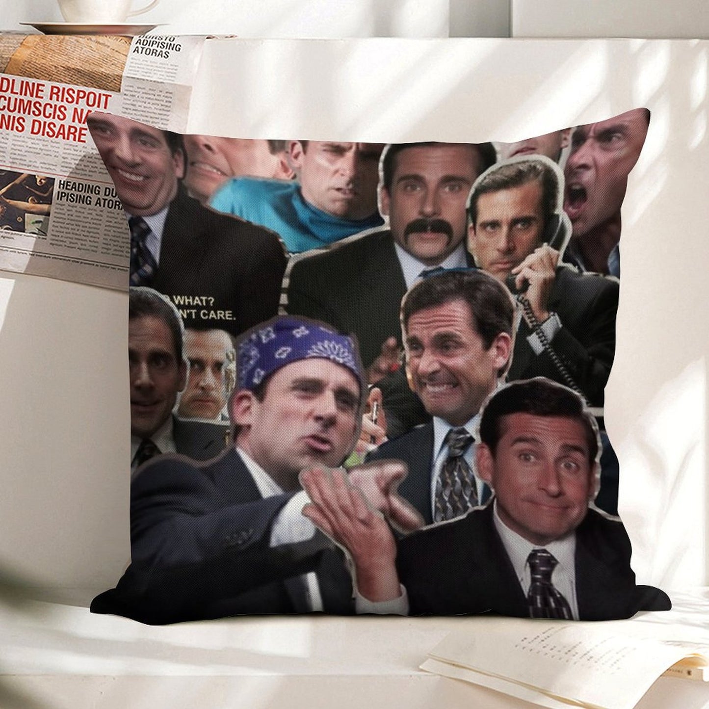 The Office Michael Scott - Steve Carell Linen Throw Pillow Cover