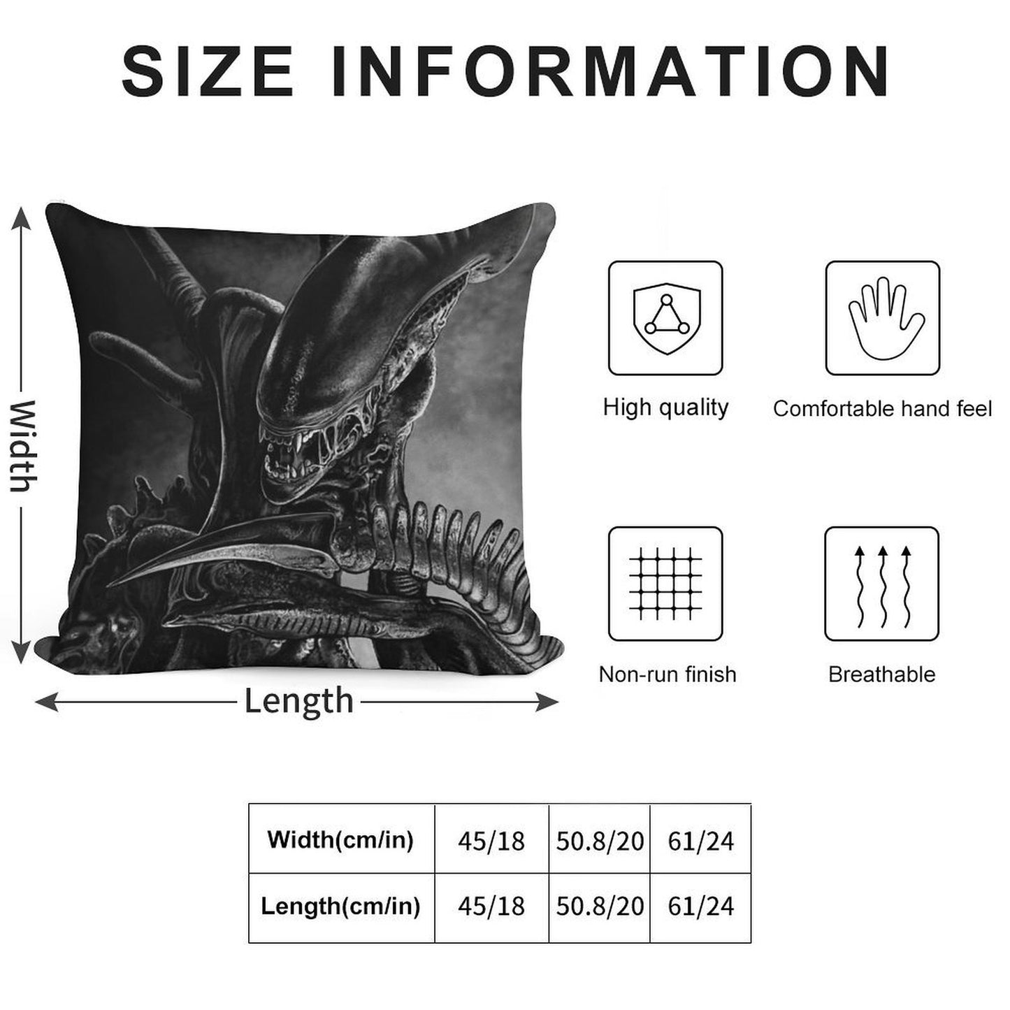 Xenomorph Soft Washable Throw Pillow