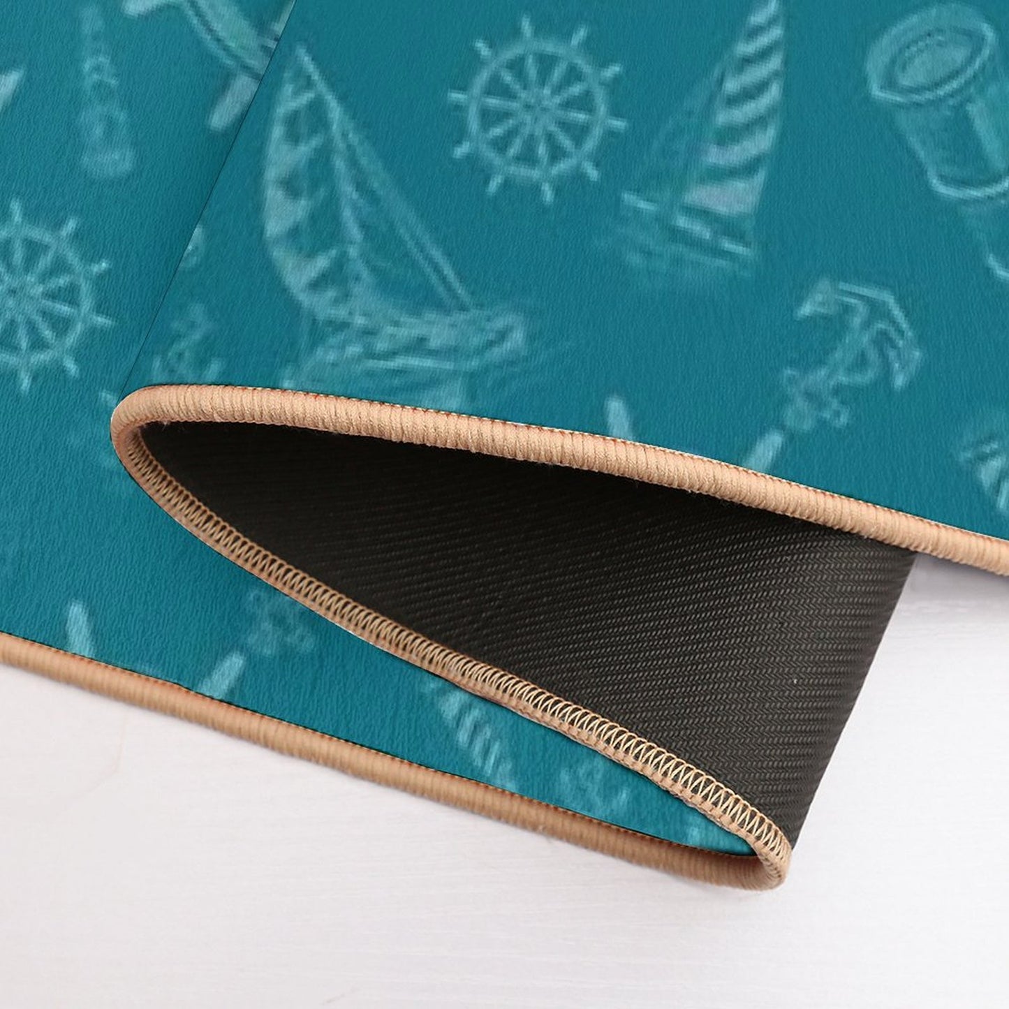 New Nautical Sketches Tone on Tone Using Florida Color Palette by Benjamin Moore- Naples Blue Absorbent Bath Mat
