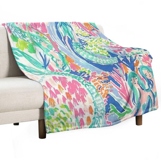 FIVE MERMAIDS Throw Blanket