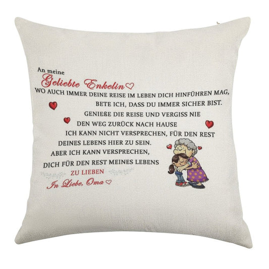 Gift for The Beloved Granddaughter Linen Throw Pillow Cover