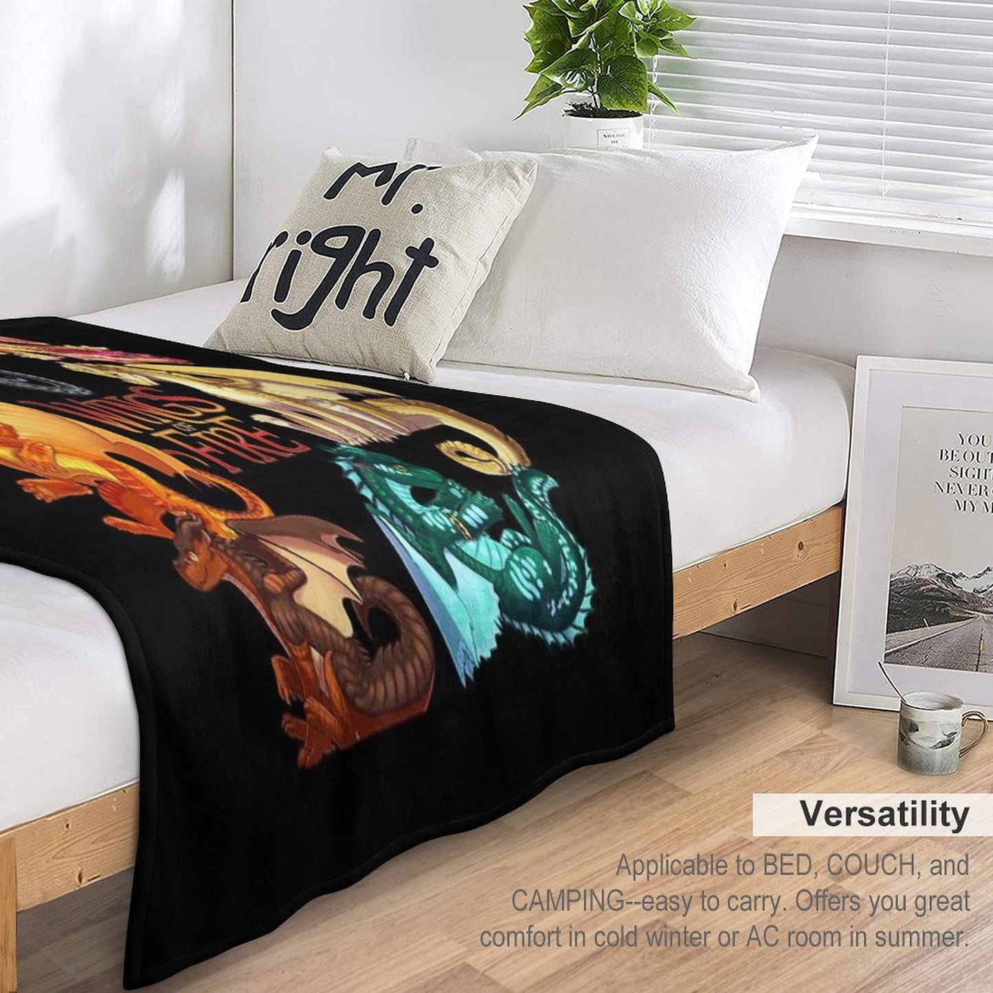 Wings of Fire - Jade Winglet Dragonets Moonwatcher, Winter, Qibli, Peril, Turtle, Umber, Kinkajou Throw Blanket