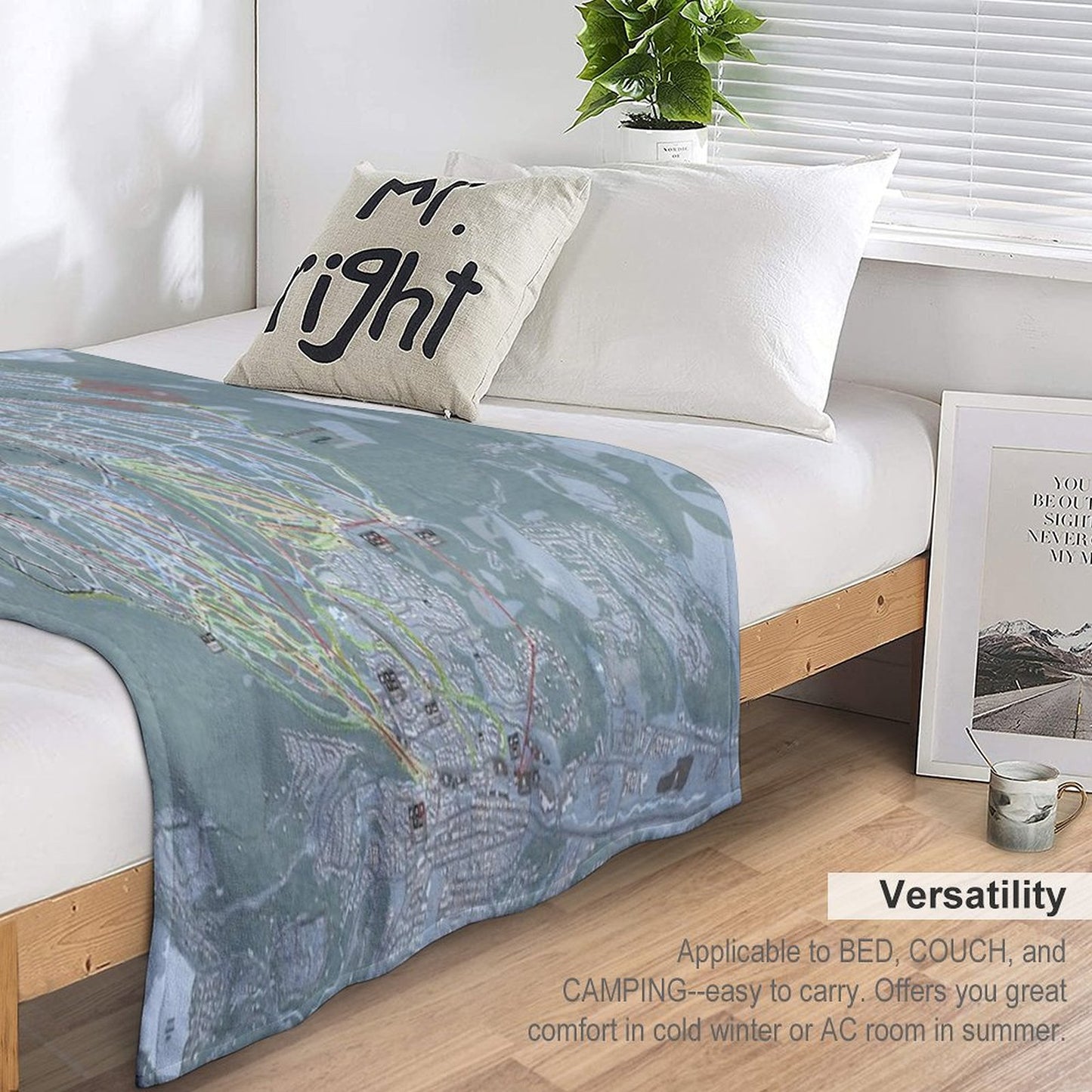 Breckenridge Resort Trail Map Throw Blanket