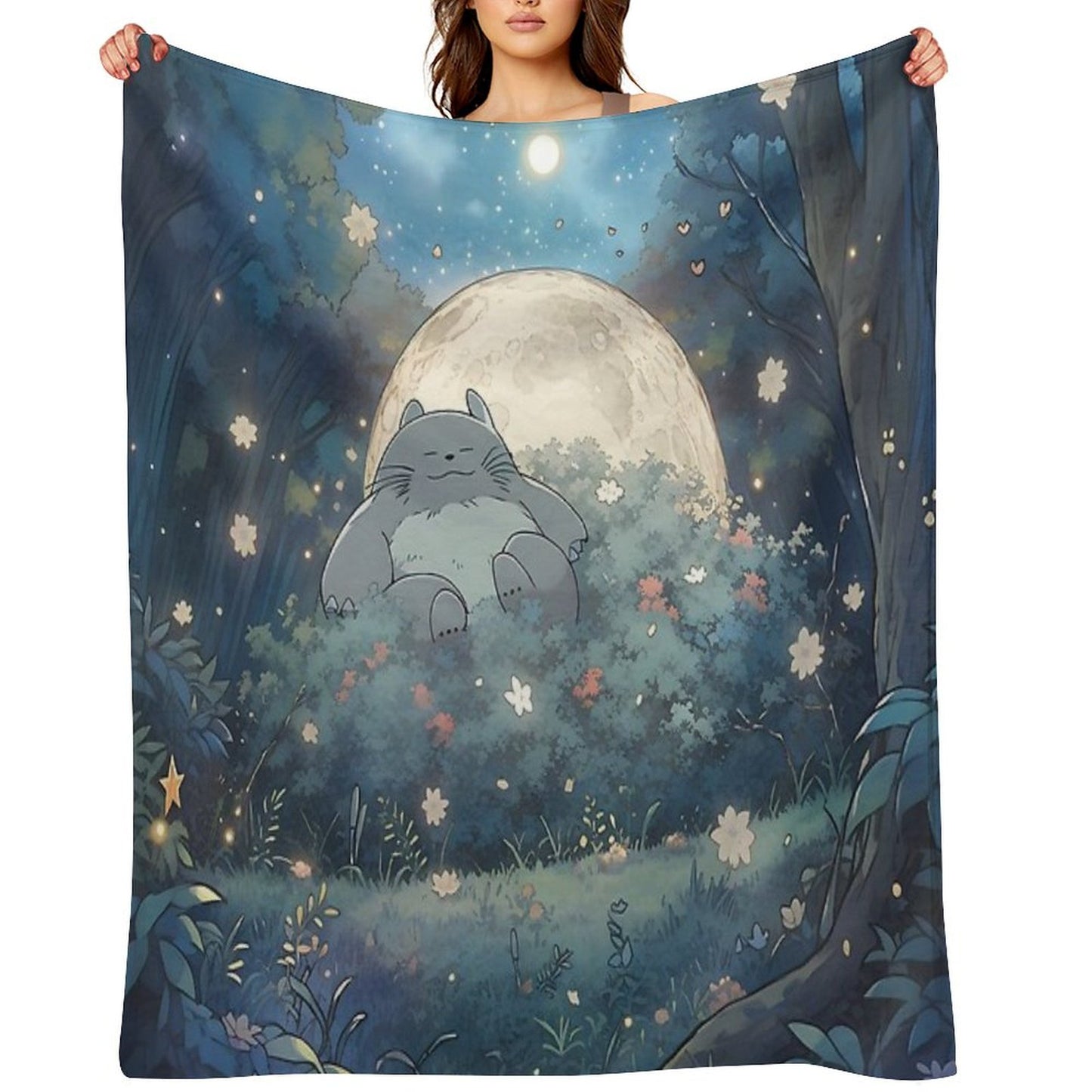 Explore The Enchanting World of My Neighbor Totoro XI Original Art And Illustrations Online Throw Blanket