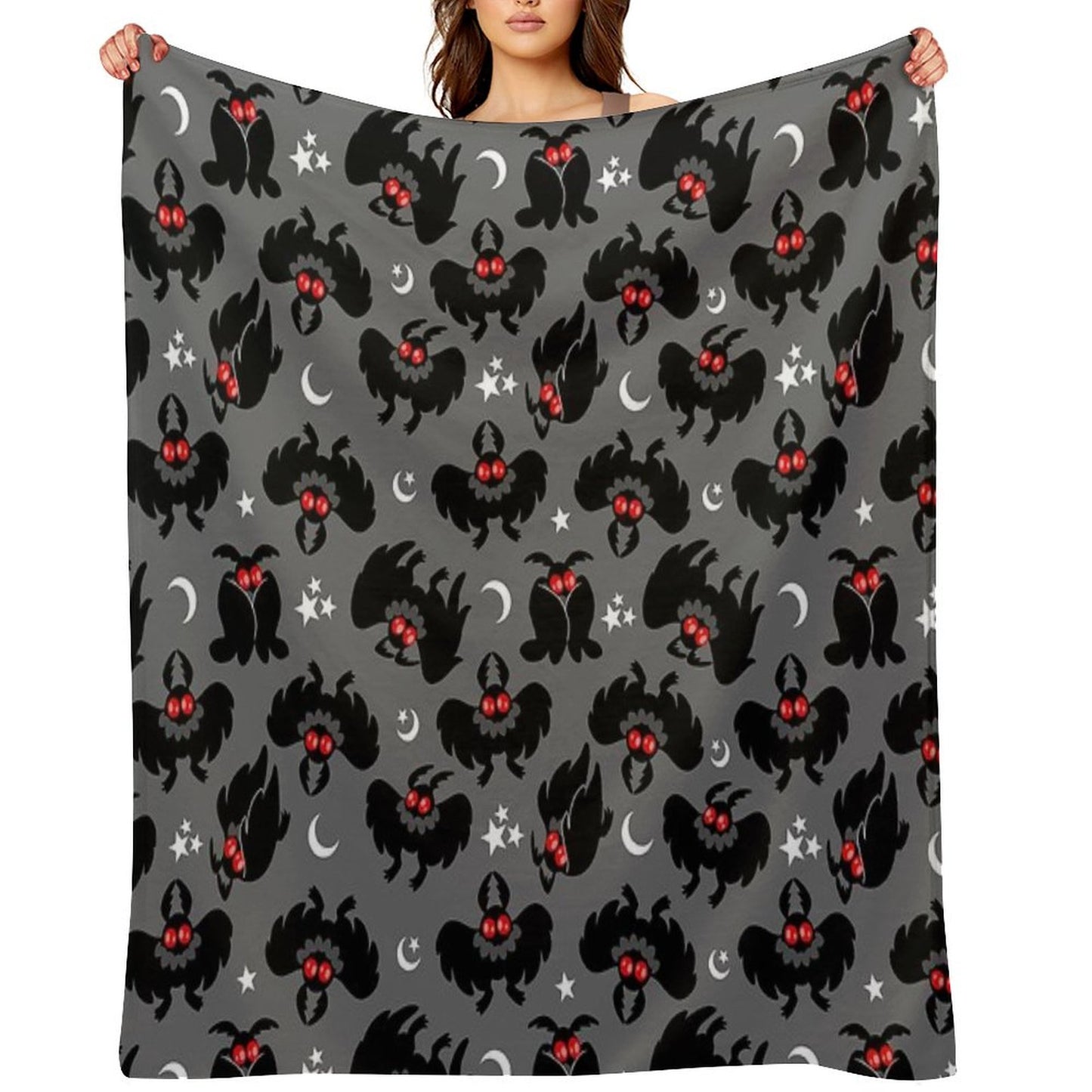 Cute Cryptids - Mothman Pattern Throw Blanket