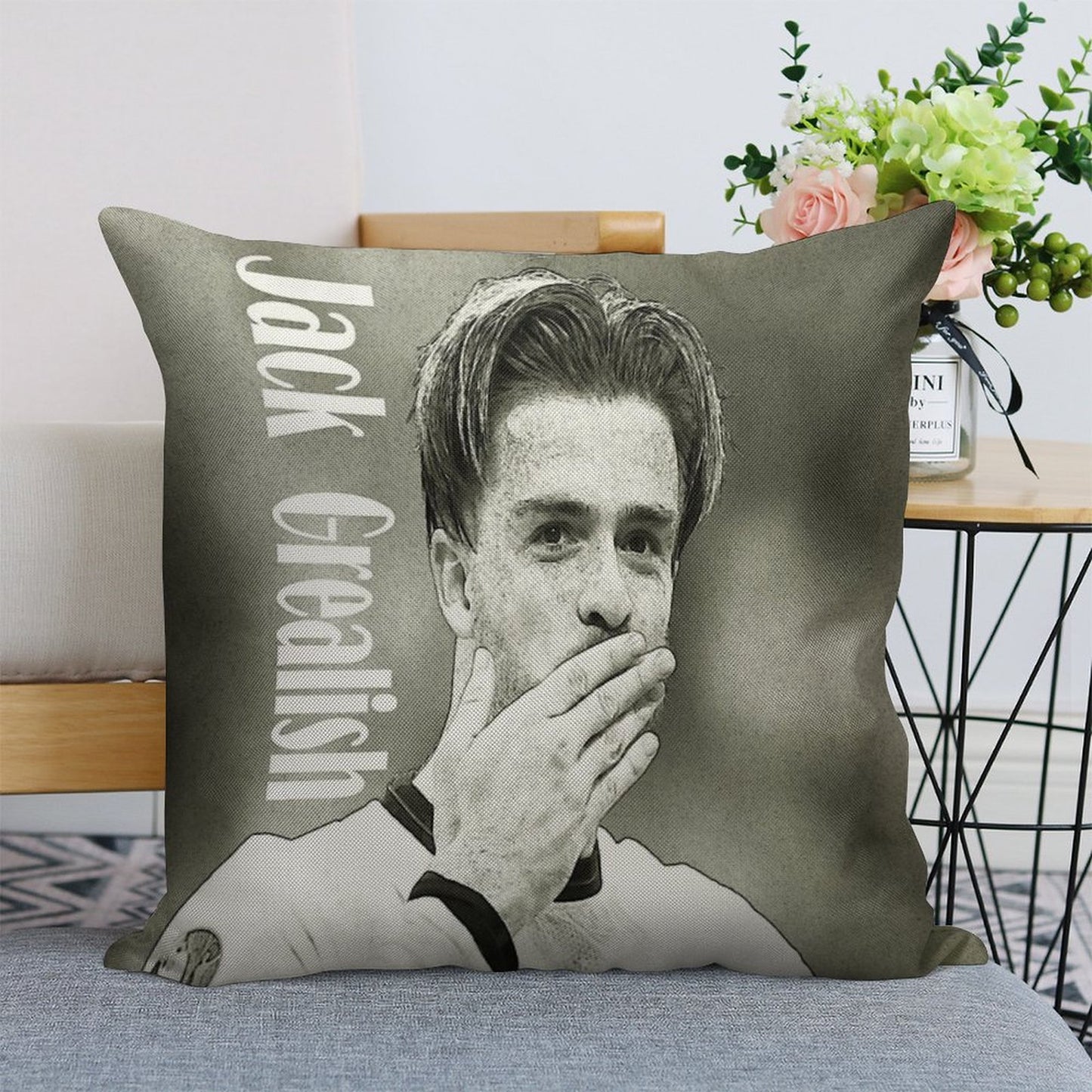 Jack Grealish Linen Throw Pillow Cover