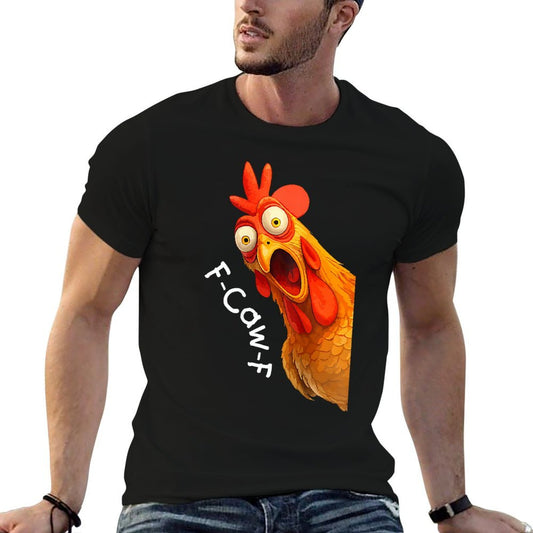 Funny F-Caw-F Chicken FCAWF Chicken Men Women Rolled Sleeves T-Shirt