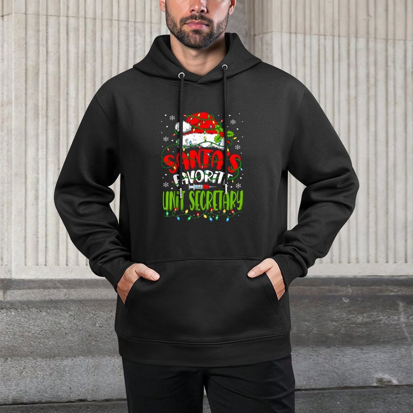 Santa Favorite Unit Secretary Christmas Medical Secretaries Relaxed Fit Hoodie