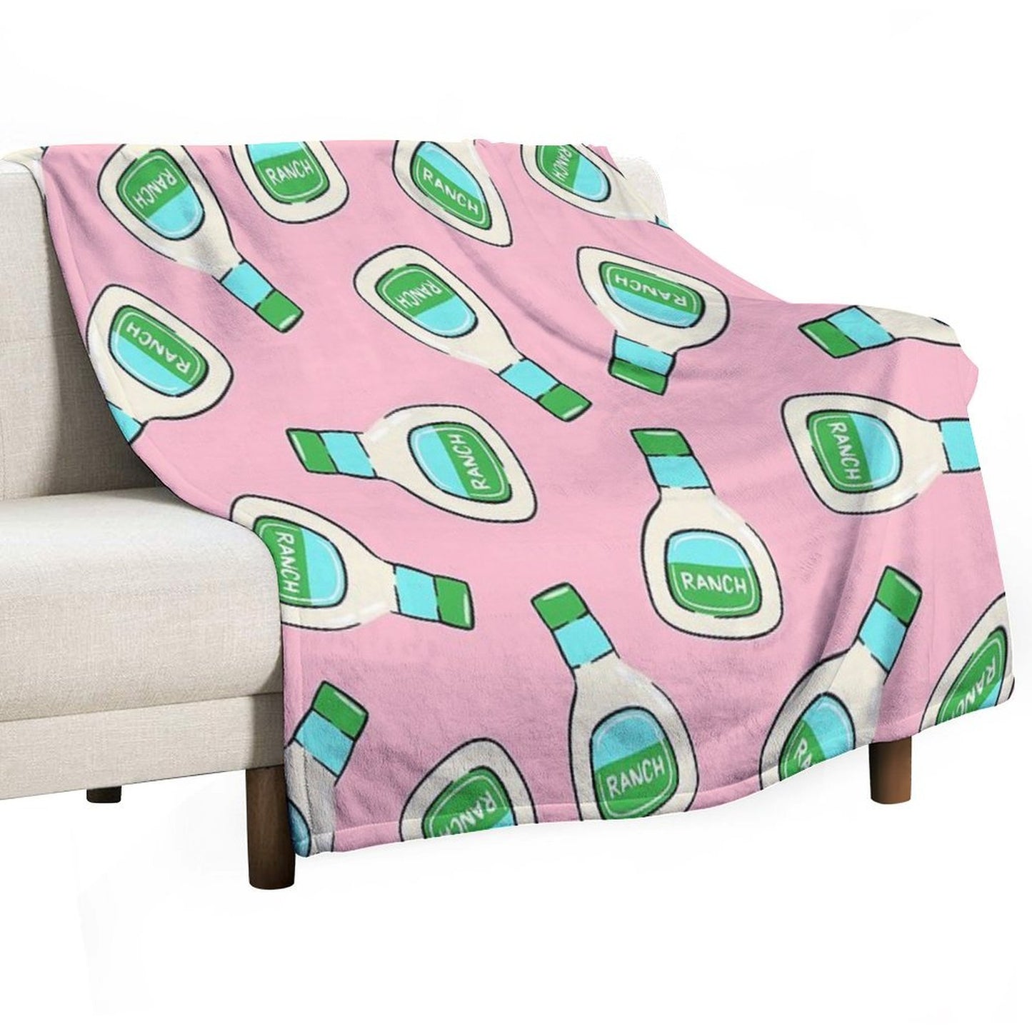 Ranch - Salad Dressing Bottle (pink) Throw Blanket