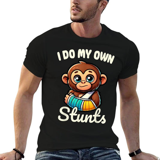I Do My Own Stunts Broken Arm Gifts For Kids  Oversized Silhouette T-Shirt