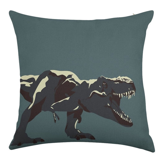 T Rex Roar Linen Throw Pillow Cover