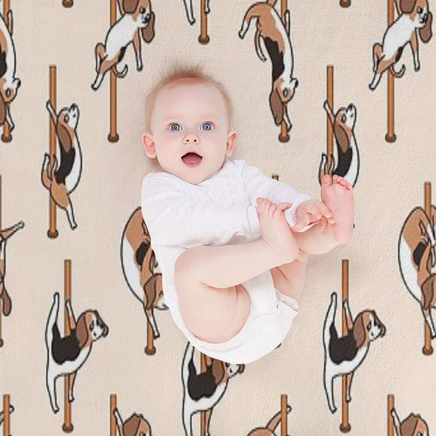 Beagle Pole Dancing Club Throw Blanket