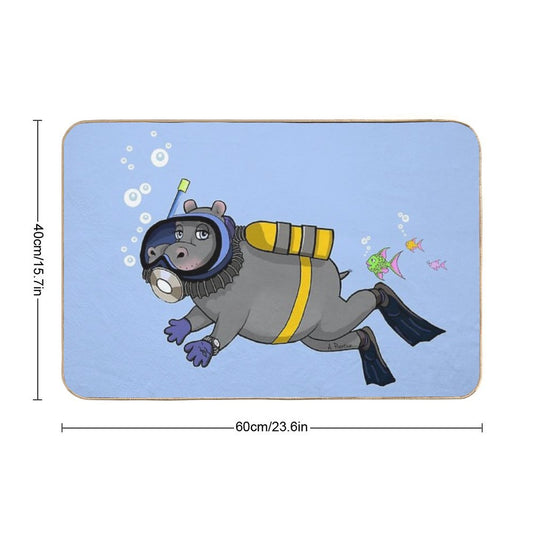 Diver Hippo Bath Mat
