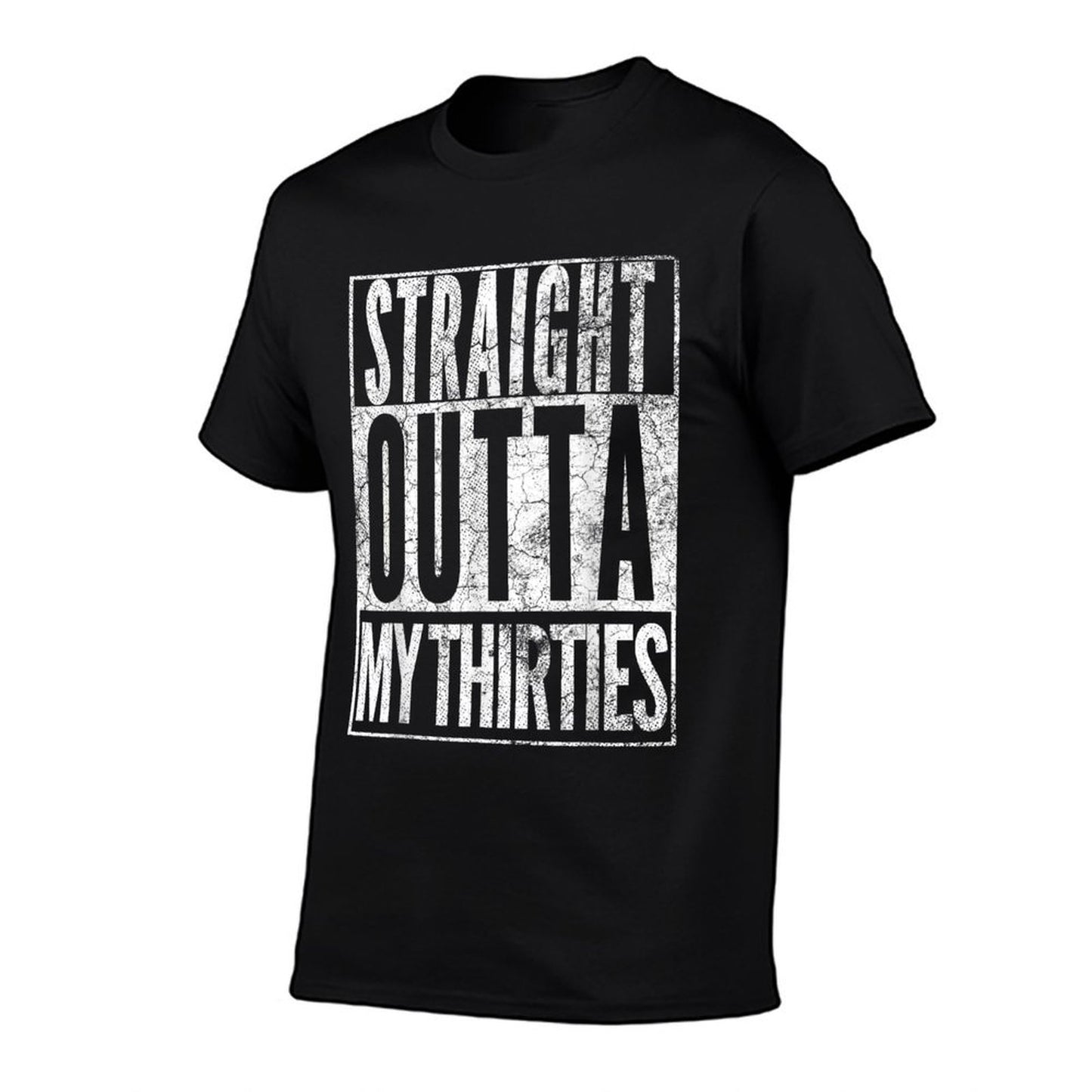 Straight Outta My Thirties 1980 40th Birthday Gift 40 Years Ribbed Collar T-Shirt
