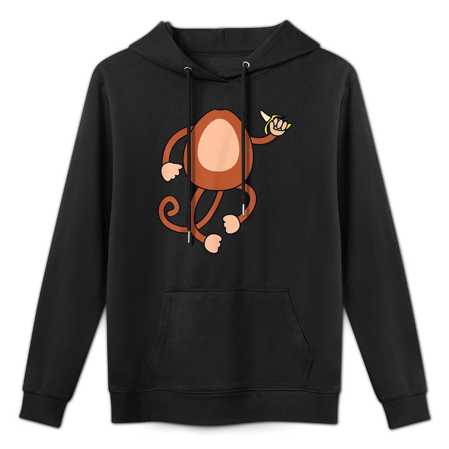 Monkey Holding Banana Costume Funny Easy Halloween Gift Pilling-Resistant Hoodie