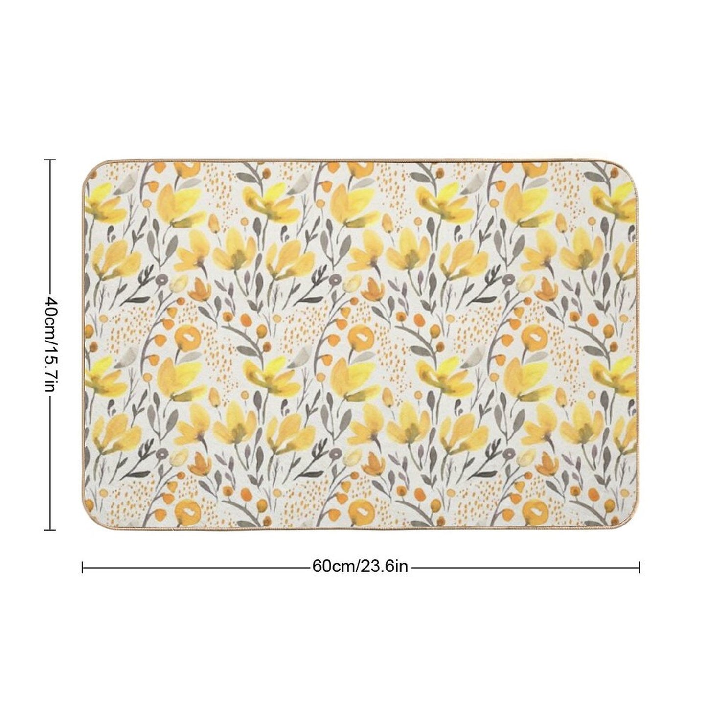 Yellow Field Slip-Resistant Bath Mat