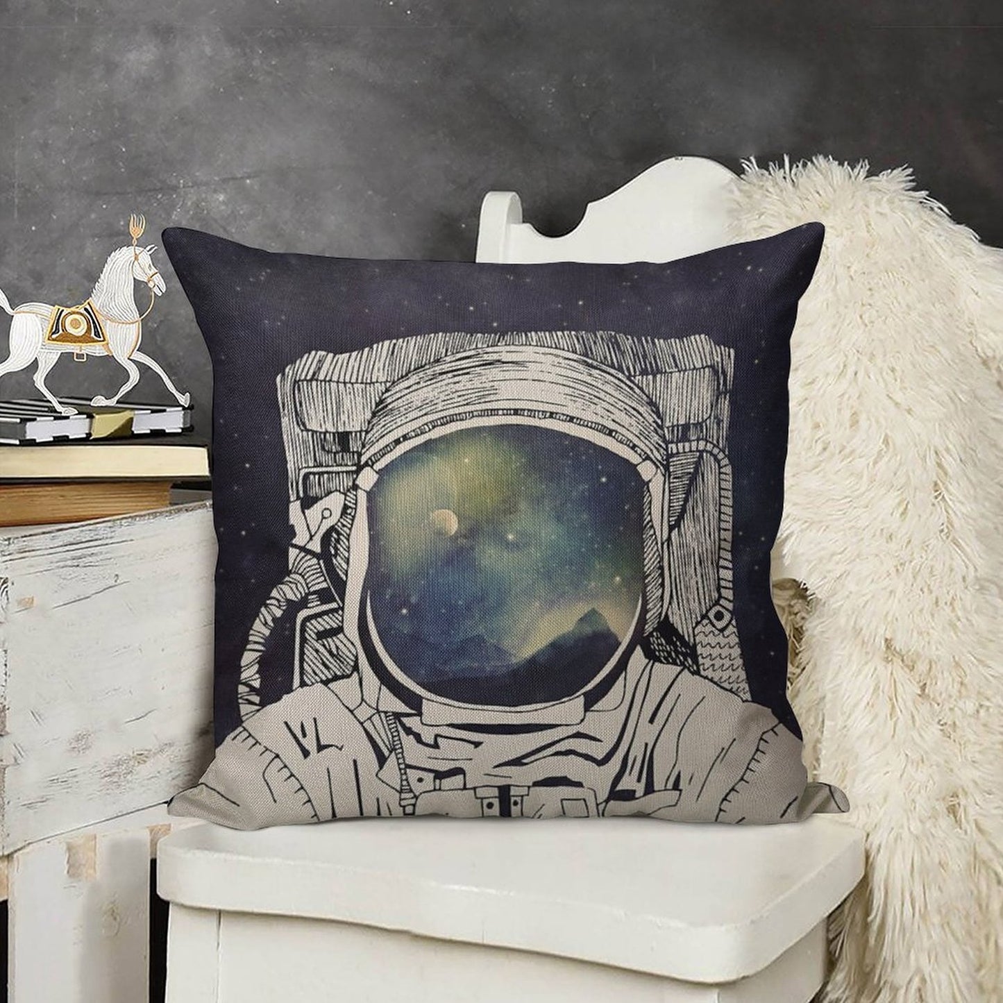 Dreaming Of Space Linen Throw Pillow Cover