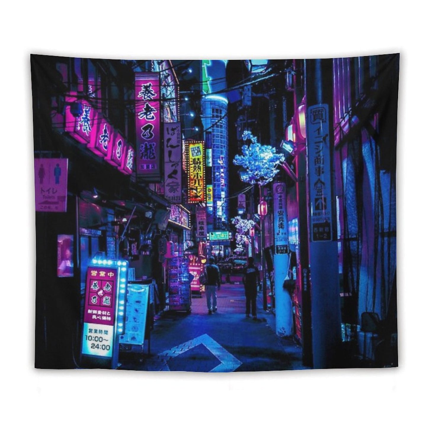 Blue Tokyo Alleys Tapestry