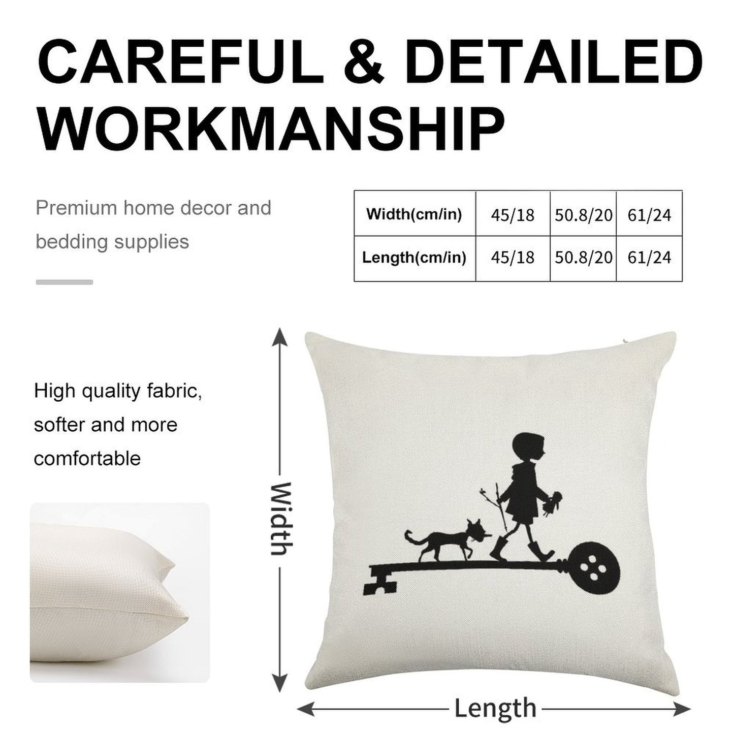 Coraline's Journey Linen Throw Pillow Cover