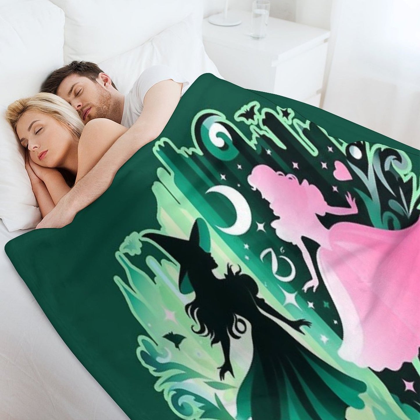 Elphaba & Glinda Wicked The Musical Throw Blanket